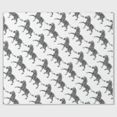 Papier Cadeau Silhouette noir et gris clair Zebra (Plat)