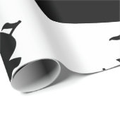 Papier Cadeau Silhouette noire de bateau de pirate (Coin rond)