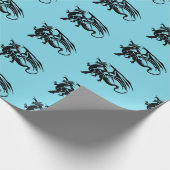 Papier Cadeau Silhouette noire de dragon (Coin)