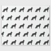 Papier Cadeau Silhouette noire du berger allemand (Plat)