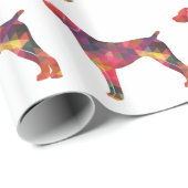 Papier Cadeau Silhouette pointeur germanique à pois courts (Coin rond)