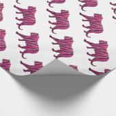 Papier Cadeau Silhouette rose chaud et tigre noir (Coin)