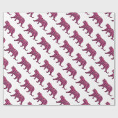 Papier Cadeau Silhouette rose chaud et tigre noir (Plat)