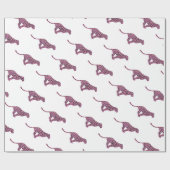 Papier Cadeau Silhouette rose et léopard noir (Plat)