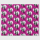 Papier Cadeau Silhouette Rose Proposition Cœur (Plat)