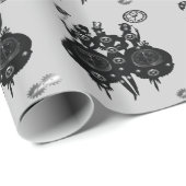 Papier Cadeau Silhouette Steampunk Process (Coin rond)