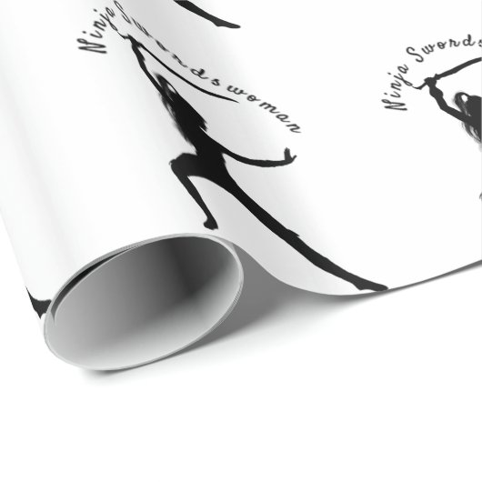 Papier Cadeau Silhouette Thunder_Cove de Ninja (Coin rond)