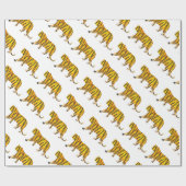 Papier Cadeau Silhouette Tigre noir et orange (Plat)