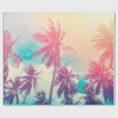 Papier Cadeau Silhouette tropical palm tree with sun light on su (Plat)