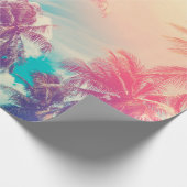 Papier Cadeau Silhouette tropical palm tree with sun light on su (Coin)