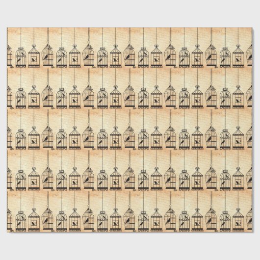 Papier Cadeau Silhouettes de cage (Plat)