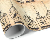 Papier Cadeau Silhouettes de cage (Coin rond)