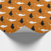 Papier Cadeau Silhouettes de chats noirs et blancs (Coin)