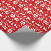 Papier Cadeau Silhouettes de Chien Espagnol d'Eau Américain Noël (Coin)