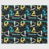 Papier Cadeau Silhouettes de surf (Plat)