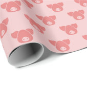 Papier Cadeau Silhouettes de têtes de porc personnalisées pour l (Coin rond)