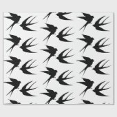 Papier Cadeau Silhouettes d'oiseaux hirondelles Thunder_Cove  (Plat)