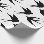Papier Cadeau Silhouettes d'oiseaux hirondelles Thunder_Cove  (Coin)