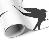 Papier Cadeau Silhouettes d'oiseaux hirondelles Thunder_Cove  (Coin rond)