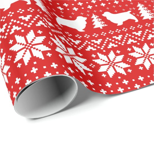 Papier Cadeau Silhouettes espagnols du Sussex Noël (Coin rond)