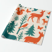 Papier Cadeau Silhouettes forestières (Déroulé)