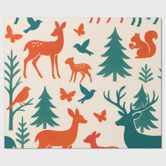 Papier Cadeau Silhouettes forestières (Couture)