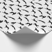 Papier Cadeau Silhouettes Greyt Greyhound - Noir sur Blanc (Coin)
