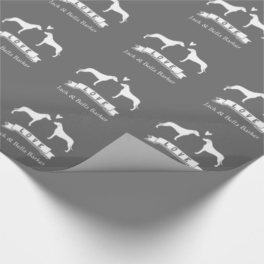 Papier Cadeau Silhouettes Rhodesian Ridgeback Couple avec texte (Coin)