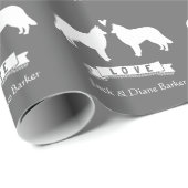 Papier Cadeau Silhouettes Tervuren belge Mariage avec texte (Coin rond)