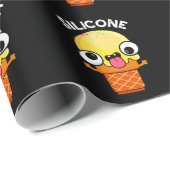 Papier Cadeau Silicone Funny Crème de glace Cone Pun Dark BG (Coin rond)