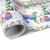 Papier Cadeau Silken Windhound Noël (Coin rond)