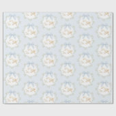 Papier Cadeau Silly Goose Blue Bow Whimsical Preppy (Plat)