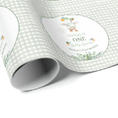 Papier Cadeau Silly Goose First Birthday Green (Coin rond)