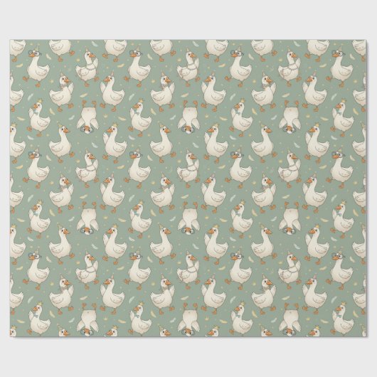 Papier Cadeau Silly Goose Party Parade – Funny Duck Patter (Plat)
