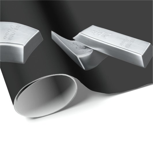 Papier Cadeau Silver Bars Wrapping Paper (Coin rond)
