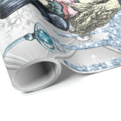 Papier Cadeau Silver Blue Ice Alice au pays des merveilles (Coin rond)