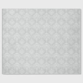 PAPIER CADEAU SILVER DAMASK ÉLÉGANT MARIAGE D'ANNIVERSAIRE WRAP (Plat)