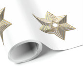 Papier Cadeau Silver et Gold Star de David Wrapping Papier (Coin rond)