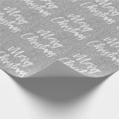 Papier Cadeau Silver Faux Parties scintillant Joyeux Noël Callig (Coin)