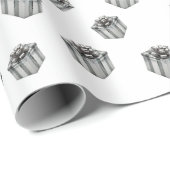 Papier Cadeau Silver Gift Boxes Elegant Holiday Premium Party (Coin rond)