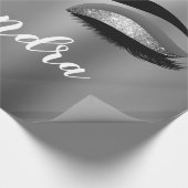 Papier Cadeau Silver Glitter Sparkle Eyelashes Monogram (Coin)