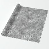 Papier Cadeau Silver Glitz Zebra Print (Déroulé)