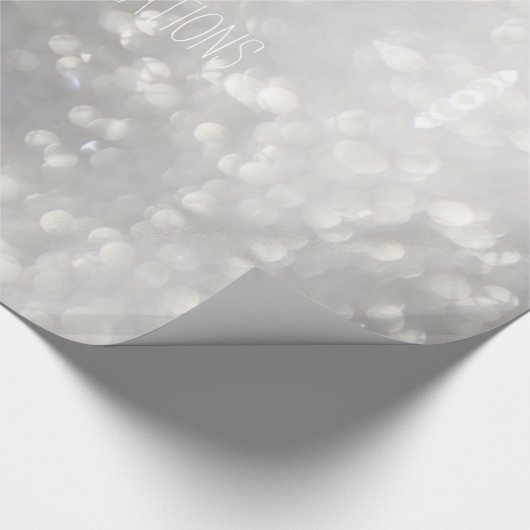 Papier Cadeau Silver Grey Bokeh Élégante Félicitations Personnal (Coin)