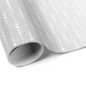 Papier Cadeau Silver Monochromatic Grey Delicops Drops Stripes (Coin rond)