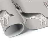 Papier Cadeau Silver Sable Allemand Berger Motif de dessin de ch (Coin rond)