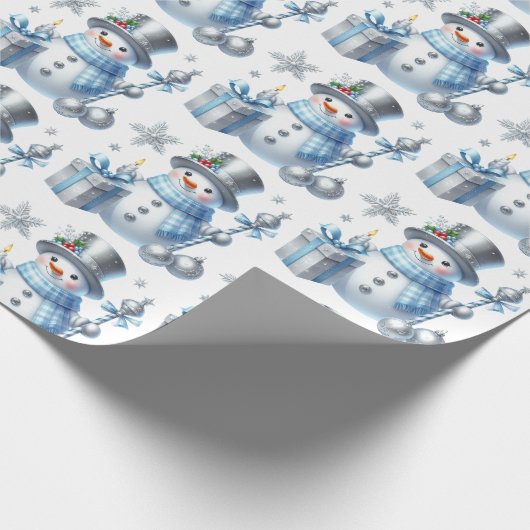 Papier Cadeau Silver Snowmen (Coin)