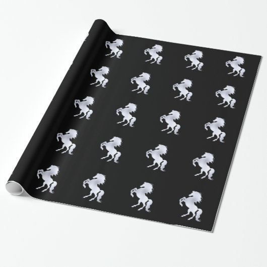 Papier Cadeau Silver Stallion Noir (Déroulé)