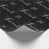 Papier Cadeau Silver Sweet 16 Seize N'IMPORTE QUELLE COULEUR Fêt (Coin)