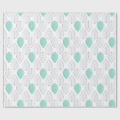 Papier Cadeau Silver & Turquoise Design chic & moderne feuille (Plat)