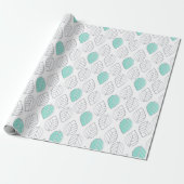 Papier Cadeau Silver & Turquoise Design chic & moderne feuille (Déroulé)